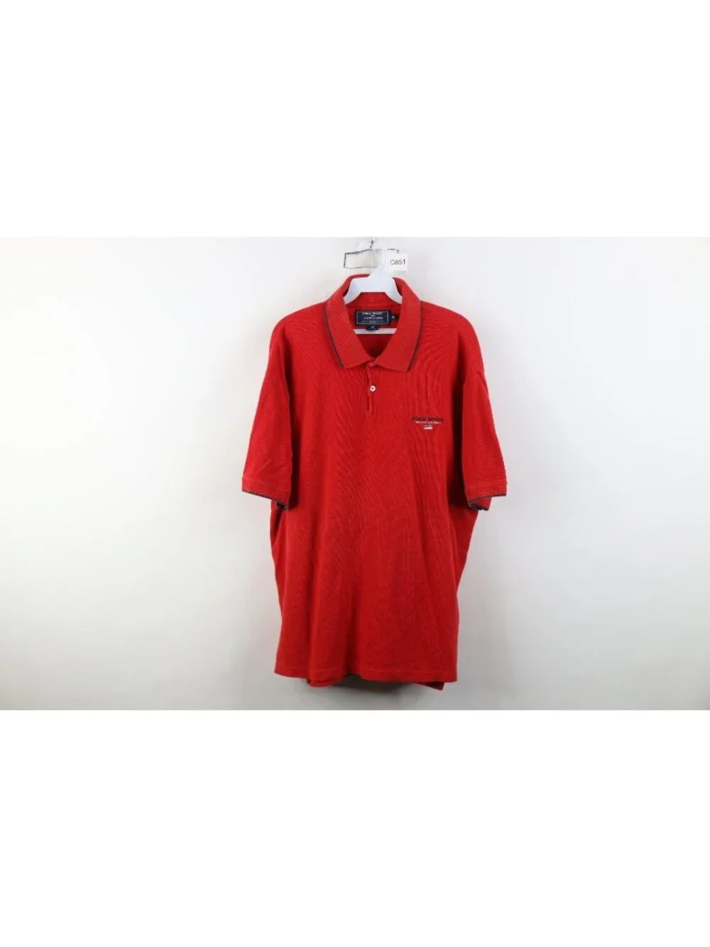Vtg 90s Polo Sport Ralph Lauren Mens XL Spell Out Flag Thermal Knit Golf Polo